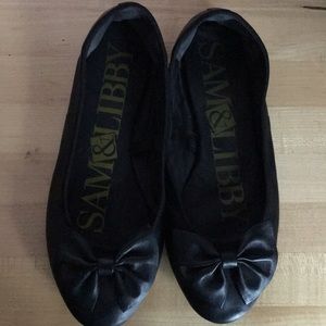 Sam & Libby Chelsea leather bow ballet flats